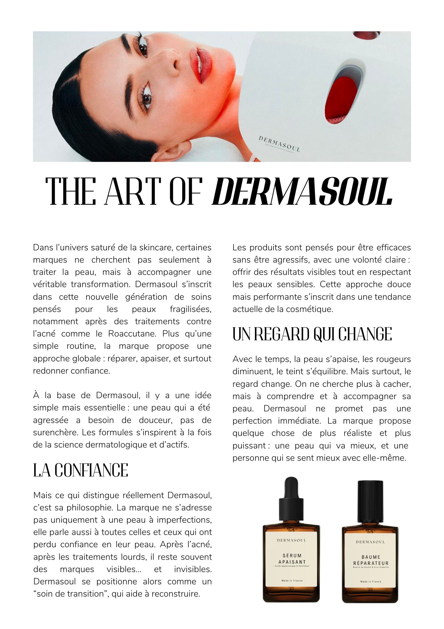 Article Gala sur les produits Dermasoul